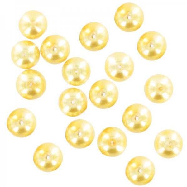 12 mm glass pearls beads yellow