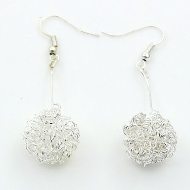 Female zircon earrings, zircon, platinum-plated gold, silver fashion