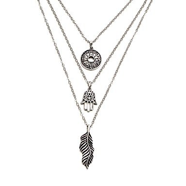 Women necklaces layered leaf necklace long necklace retro fashion jewelry necklace