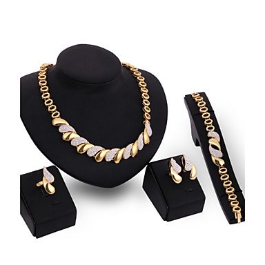 Women's Cubic Zirconia Drop Earrings Necklace Bracelet Two-tone Chunky Announcement Ladies Elegant Holiday/Holiday Dubai Italy 1