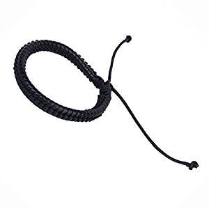 Braided rope hook adjustable bracelet hand-woven black