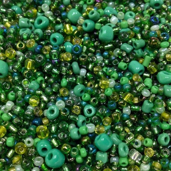 Seed beads, green 50 g