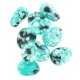 Large oval curable resin beads blue and white chip