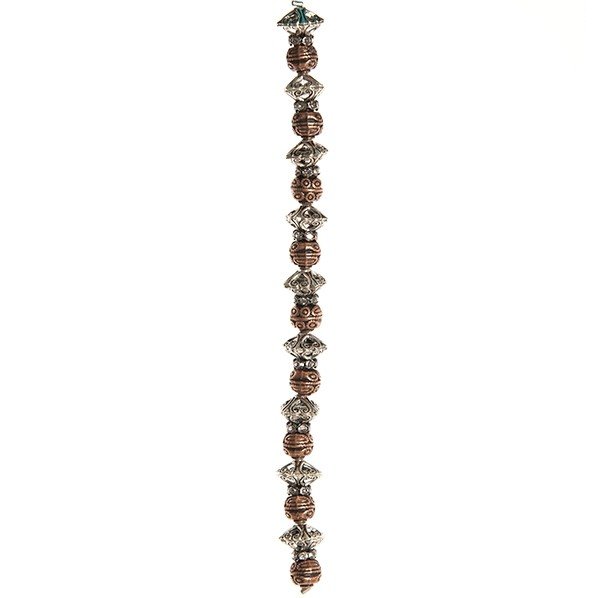 Fashion strung beads, copper anti-rhodium