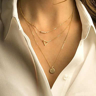 Women layered hollow layered necklace simple style multi-layered necklace jewelry