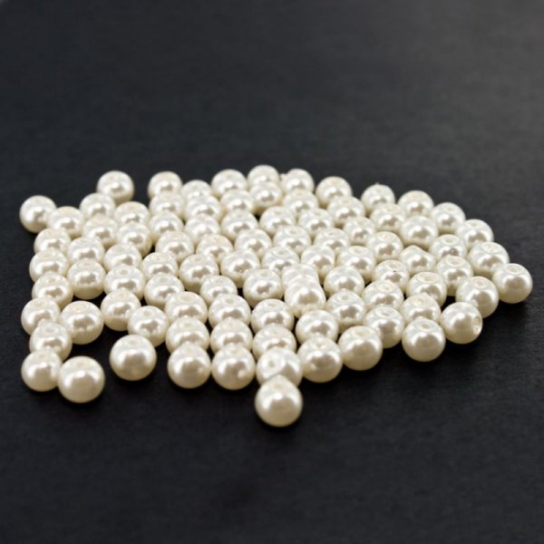 Pearl white glass beads