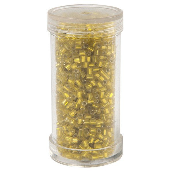 Bugle beads, yellow - 2.5 mm