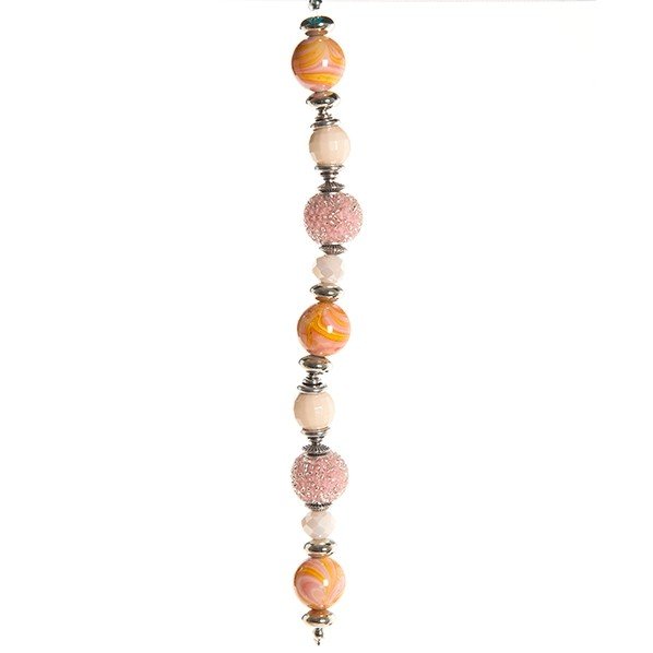 Fashion strung beads, blush rhodium