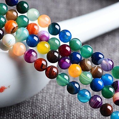 DIY jewelry agate beads 48 bead 0.8 cm rainbow bracelet necklace DIY