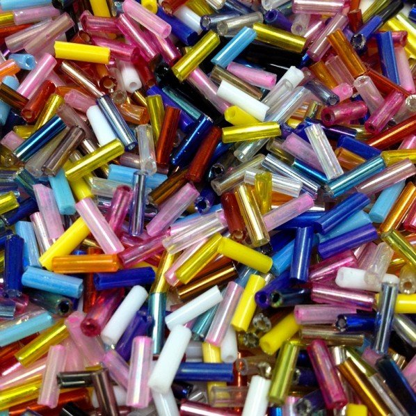 Bugle beads, full-Mix-50 Ke