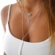 Women Crystal tassel pendant necklace layered-layered necklace long tassel necklace retro fashion jewelry necklace