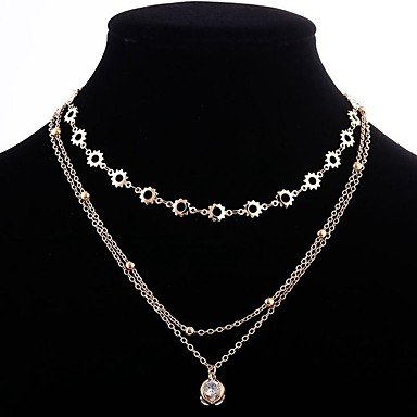 Women cubic zirconia necklace layered hierarchical scroll Necklace Fashion Necklace Jewelry