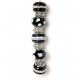 Fashion strung beads, black Sparkle- 9PC