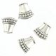 Silver oval beads cap 4 off 16 mm