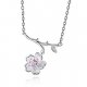 Female Zircon sterling silver collar necklace personalized fashion silver flower necklace