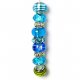 Fashion strung beads, blue and green, 9PC