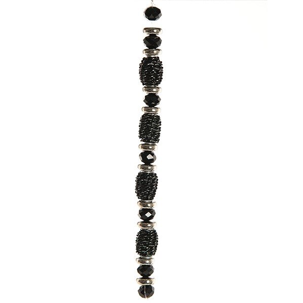 Fashion strung beads, chain cover black