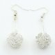 Female zircon earrings, zircon, platinum-plated gold, silver fashion