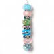 Fashion strung beads, light blue pink, 9PC