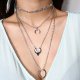 Layered necklace female long necklace moon necklace jewelry fashion woman