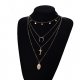 Women layered necklace long necklace cross necklace fashion jewelry crescent