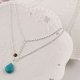 Female long tassel necklace turquoise layered turquoise necklace