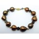 Stainless steel chocolate pearl bracelet citrine