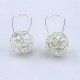 Female zircon earrings, zircon, platinum-plated gold, silver fashion