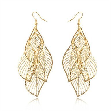 Women earrings, leaf, personalized, silver, titanium steel wedding special occasions