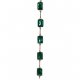 Fashion strung beads, emerald crystal rectangle