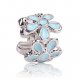 DIY Jewelry beads of zirconium alloy black light blue flowers DIY necklace bracelet beads 0.5 cm