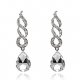 Woman crystal earrings, pearl, luxury, fashion, gray, green